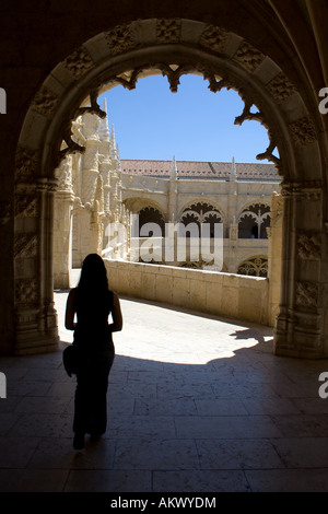 Jerónimos Kloster in Lissabon, Portugal. Klassifiziert als UNESCO-Welterbe steht als das beste Beispiel für die manuelinischen Kunst. Stockfoto