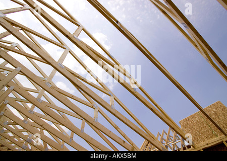 Holz Rahmen für neues Haus Stockfoto