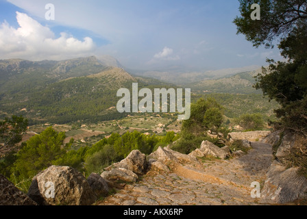 Blick vom Puig de Maria, Pollenca, Mallorca, Balearen, Spanien, Europa Stockfoto