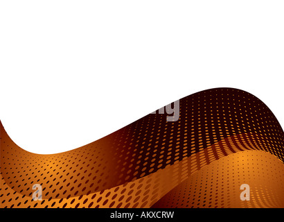 abstrakte Wave-Design mit fließenden Punkten in Orange und schwarz Stockfoto