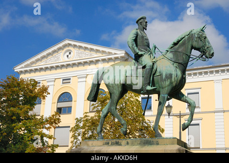 -Reiterstandbild von Prinz Leopold von Hohenzollern - Sigmaringen, Baden-Württemberg, Deutschland, Europa. Stockfoto