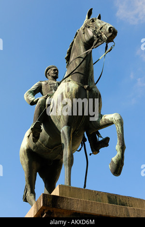 -Reiterstandbild von Prinz Leopold von Hohenzollern - Sigmaringen, Baden-Württemberg, Deutschland, Europa. Stockfoto