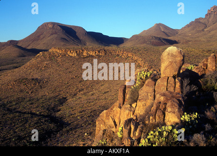 Felsformation in den Ausläufern der Chisos Mountains Big Bend National Park Stockfoto