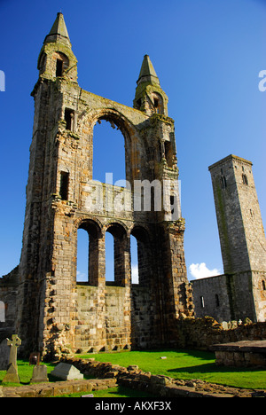 East Gable Ruinen der St. Andrews Cathedral in Fife, Schottland, Großbritannien Stockfoto