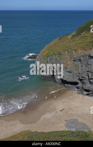 Llangranog Strand ist abgelegen und unberührte an der Küste von Cardigan Bay West Wales Stockfoto