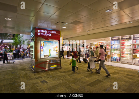 Changi Airport mit den Duty Free Shops in Singapur, Indonesien. Stockfoto