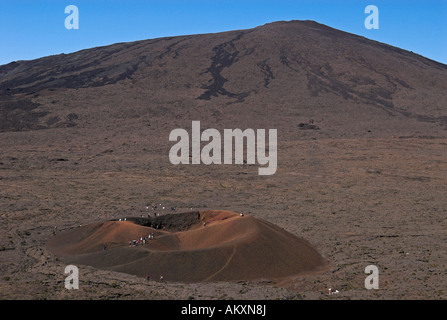 Caldera des Piton De La Fournaise Vulkan und Krater Formica Leo, La Réunion, Frankreich, Afrika Stockfoto