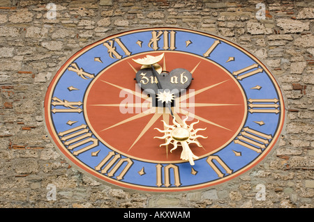 Rathaus-Uhr, Luzern, Kanton Luzern, Schweiz Stockfoto