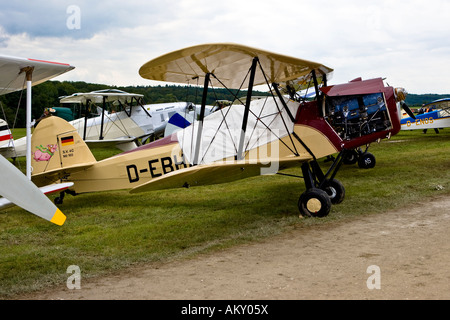 Doppeldecker, Europas großer Vintage Flugzeug treffen auf der Hahnweide, Kirchheim-Teck, Baden Württemberg, Deutschland Stockfoto