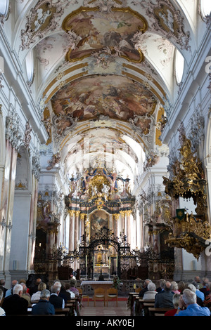 Fürstliche Kirche, Innenansicht, Amorbach, Hessen, Deutschland Stockfoto