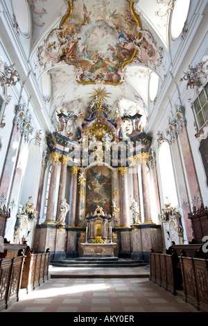 Fürstliche Kirche, Innenansicht, Amorbach, Hessen, Deutschland Stockfoto