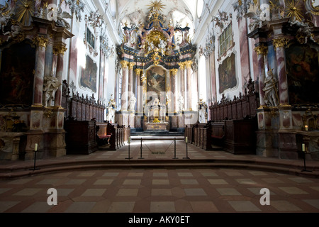 Fürstliche Kirche, Innenansicht, Amorbach, Hessen, Deutschland Stockfoto