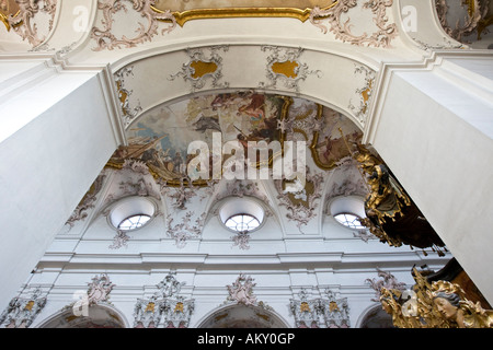 Fürstliche Kirche, Innenansicht, Amorbach, Hessen, Deutschland Stockfoto