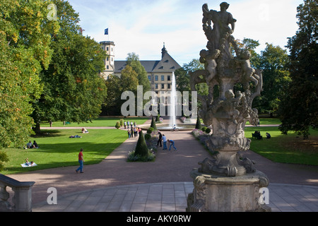 Stadtburg, Residenz der Fürstbischöfe von Fulda mit Gärten, Fulda, Hessen, Deutschland Stockfoto