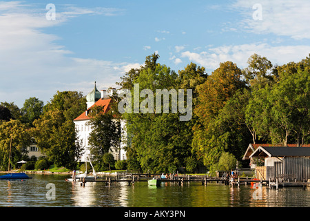 Pocci Burg am Starnberger See (Starnberger See), Oberbayern, Deutschland Stockfoto