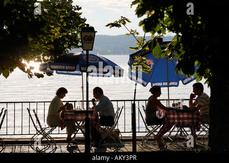 Restaurant-Hotel am See, Ammerland, Starnberger See (Starnberger See), Oberbayern, Deutschland Stockfoto