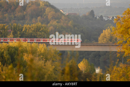 Öffentliche Verkehrsmittel in Marbach, Baden-Württemberg, Deutschland Stockfoto