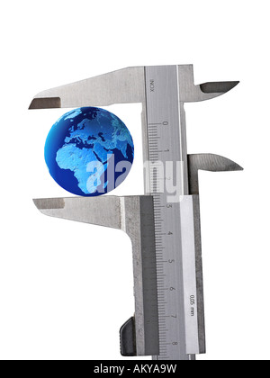 Globus, Erde, zwischen Bremssattel, Bremssattel, Afrika, Asien, Europa, blau, komponieren, Ausschneiden Stockfoto