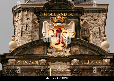 Detail des alten Rathauses in Delft, Niederlande Stockfoto