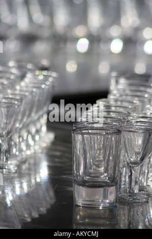 Leere Schnapsgläser, close-up Stockfoto