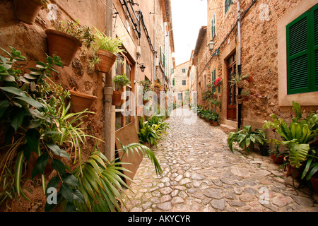 Malerische Gässchen, Valldemossa, Mallorca, Spanien, Europa Stockfoto