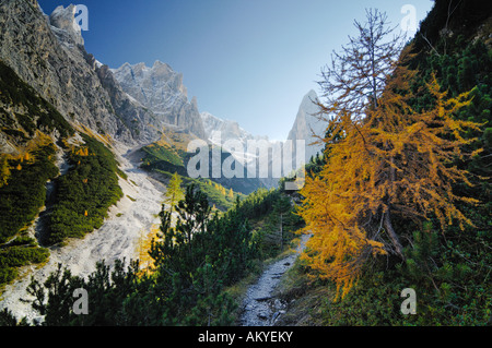 Wanderweg im Fischleintal, Sextenan Dolomiten, Südtirol, Italien Stockfoto