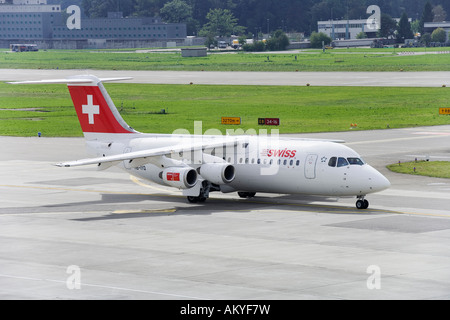 Swiss Air Flugzeug, Zürich Flughafen, Schweiz, Europa Stockfoto