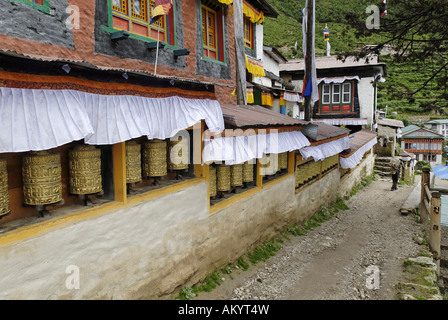 Kloster in Namche Bazar, Sagarmatha Nationalpark, Mount-Everest-Region, Solukhumbu, Khumbu, Nepal Stockfoto