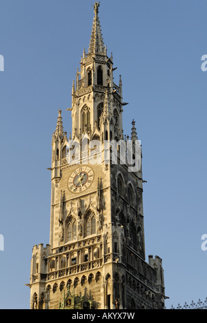 Turm des Rathauses von München, Bayern, Deutschland Stockfoto
