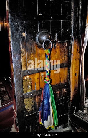 Tür, Jamkhang Chenmo Kloster, Tashilhunpo, Tibet, Asien Stockfoto