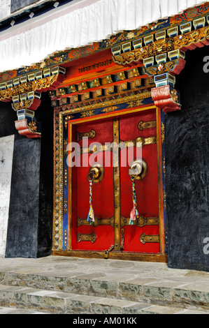 Tür, Jamkhang Chenmo Kloster, Tashilhunpo, Tibet, Asien Stockfoto