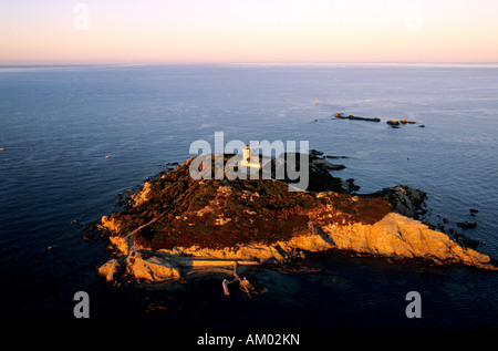 Frankreich, Var, Île des Embiez, Ile du Grand Rouveau (Luftbild) Stockfoto