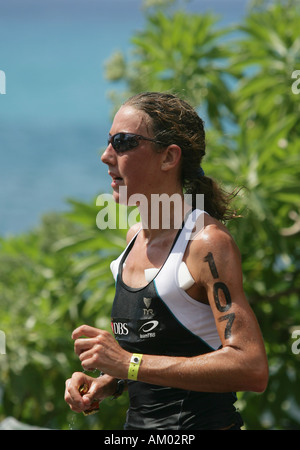 Triathlonien Chrissie Wellington (GBR) während der Ironman World Championship in Kailua-Kona Hawaii USA Stockfoto