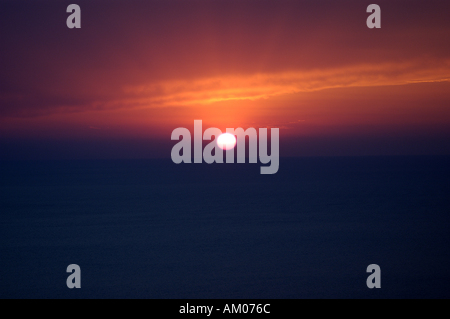 Sonnenuntergang Küste des Tramuntana-Costa Nord Mallorca Mallorca Spanien Europa Mittelmeer Stockfoto