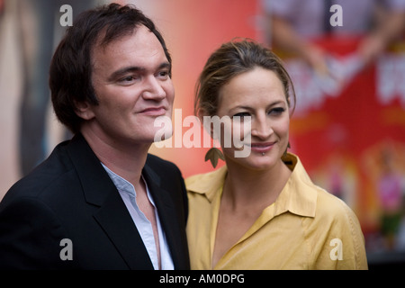 Quentin Tarantino und Schauspielerin Zoe Bell bei der Deutschlandpremiere des Films "Death Proof", Berlin, Deutschland Stockfoto