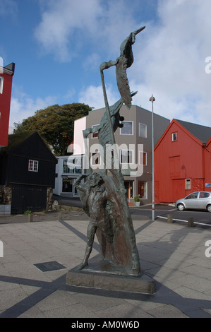 Nólsoyar Páll Denkmal in Tórshavn auf den Färöern Stockfoto