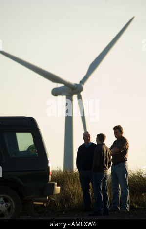 Npower Windpark Carno Powys Mitte Wales in der Abendsonne, Welsh Stockfoto