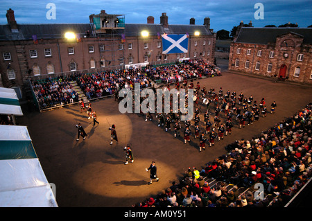 Die Massed Pipes and Drums am Berwick Tattoo Stockfoto