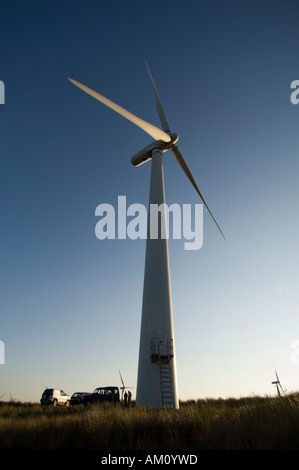 Npower Windpark Carno Powys Mitte Wales in der Abendsonne, UK Stockfoto