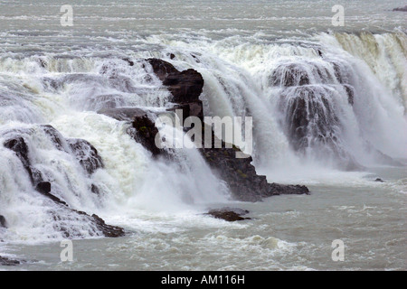 Gullfoss-Wasserfall am Fluss Hvita in Island - Island, Europa Stockfoto