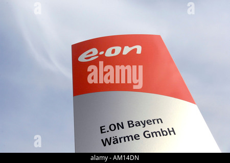 Firmenschild - E.ON. Bayern-Wärme GmbH Stockfoto