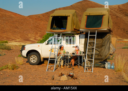 Zelt camp, Hoanib Flusstal, Kaokoveld, Namibia Stockfoto