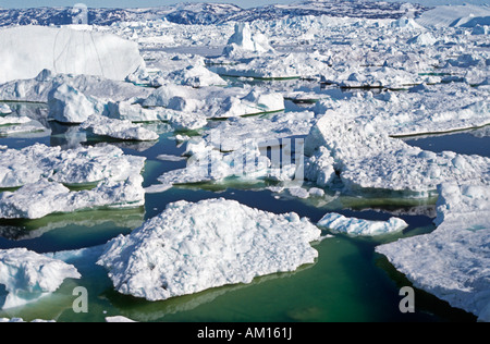 Eisberge, Diskobucht, Jacobshavner Eisfjord, Grönland Stockfoto