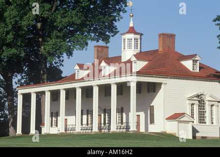 Außenseite des Mt Vernon Virginia Haus von George Washington Stockfoto