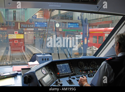 Lokführer, intercity Zug, Deutschland Stockfoto