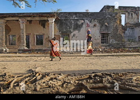 Architektur in der Geisterstadt Ibo Insel, Quirimbas Inseln, Mosambik, Afrika Stockfoto