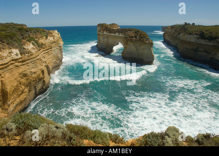 Great Ocean Road, Loch Ard Gorge, Klippen und Küstenlandschaft, Südpolarmeer, Victoria, Australien Stockfoto