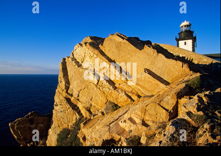 Frankreich, Corse, Haute Corse, Calvi, Pointe De La Revellata und Leuchtturm Stockfoto