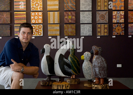 CEO Josh van Haren des Mbanua Galerie, Alice Springs, Northern Territory, Australien Stockfoto