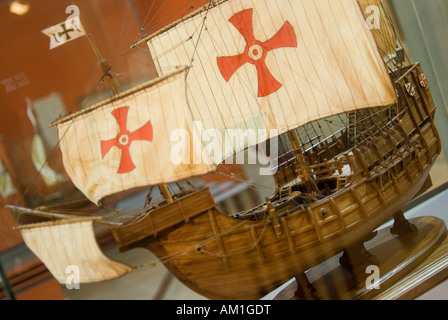 Modell der Santa Maria Schiff im Vertrag Haus Museum TORDESILLAS Valladolid Provinz Kastilien-Leon Region Spanien Stockfoto